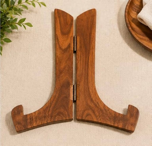 Support à assiettes en bois multifonctionnel, support à assiettes en bois d'acacia pour table à manger, support à assiettes et plats en bois pour la cuisine - Product Image 6