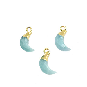 Colgante de Amazonita con Forma de Luna Creciente de 5x16mm, Chapado en Oro, Joyería Minimalista - Product Image 2