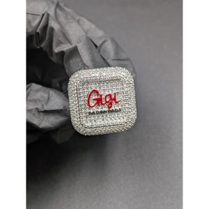 VVS Clarity Custom Name Iced Out <b>Square</b> Moissanite 925 Silver Ring Personalized Hip Hop Jewelry 14K Lab Created Diamond Ring - Product Image 1