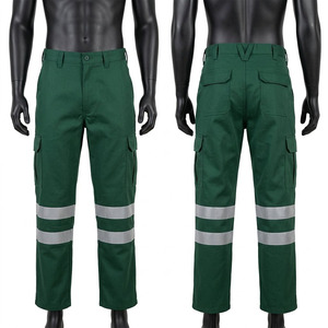 Premium 240 GSM Polycotton <b>Green</b> Waterproof Breathable Acid Wash Work <b>Pants</b> <b>Cargo</b> Trousers Multi Pocket - Product Image 1