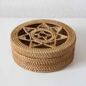 Rattan food storage <b>container</b> <b>box</b> wholesale price woven boxes premium quality lidded basket - Product Image 4
