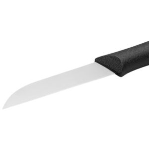 Couteaux à éplucher à manche noir avec lame de coupe courte et courbée argentée et poignée conique pour l'épluchage des fruits et les tâches de cuisine - Product Image 2