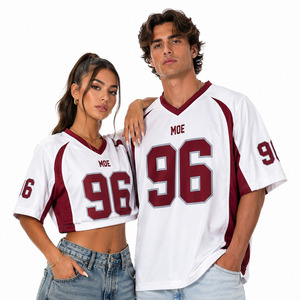 Maillot de football américain unisexe personnalisé avec sublimation de numéros, coupe courte et oversize, vente en gros, service OEM de logo personnalisé, T-shirts - Product Image 1