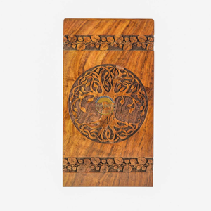 AYAANS Rosewood wooden Hand Carved Wooden Hot Selling cremation Urn Box for Adult Ashes Wholesale Cremation Urns (6X6X11)IN - Product Image 1