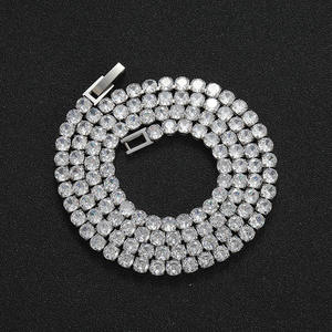 Oferta Especial: Collar de Cadena de Tenis de Lujo con Brillantes, Estilo Hip Hop, Moissanita Helada, Certificado IGI, Unisex, Chapado en Oro, Competitivo - Product Image 2