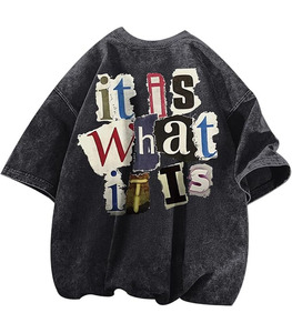 Camisetas Casuales de Manga Corta para Hombre, Estilo Urbano, Lisas, Teñidas, Transpirables, de Secado Rápido, al por Mayor, las Más Vendidas del Verano - Product Image 1