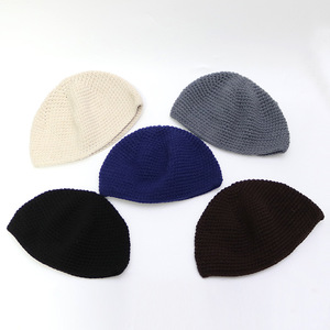 Gorros Kufi de Lana Hechos a Mano con Ganchillo, Gorros Turcos Musulmanes para Hombre, Taqiya, Takke, Gorro Islámico para Rezar, Regalos Ecológicos - Product Image 1