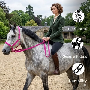 ROYAL INTRNATIONAL - Cabestro para Caballo de Nailon PP de Primera Calidad, con Detalles en Cuero Duradero |   Todos los tamaños disponibles |   Equitación - Product Image 4