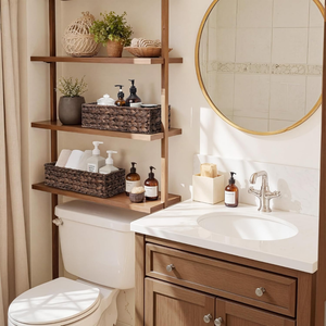 Paniers de rangement élégants en jacinthe d'eau tressée pour la décoration de salles de bain d'hôtels et de maisons, organisateur en fibres naturelles tissées à la main avec poignées - Product Image 2