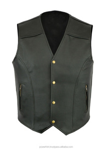 Button Up Mens Leather Vest Boxy Fit Genuine Leather <b>Waistcoat</b> Bulk Streetwear And Riding Apparels Leather Vest For Men's - Product Image 2