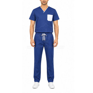 Premium Men Scrub Suit <b>Doctor</b> Uniform <b>Set</b> With Soft Touch Fabric Contemporary Style Pockets And Professional Appearance - Product Image 3