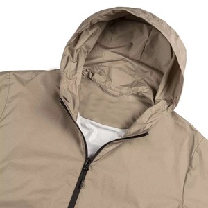 Veste coupe-vent à capuche pour homme, couleur unie, décontractée, pour l'extérieur, printemps, coupe régulière, en polyester, fermeture éclair - Product Image 3