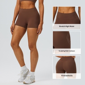 Women Solid Tight Running Shorts Nylon Spandex Gym Yoga Workout Short <b>Tights</b> Quick Dry Fitness Compression Short Shorts - Product Image 4