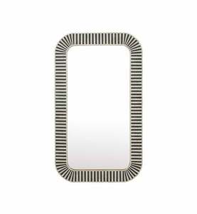 Espejo de pared de lujo con marco de resina e incrustaciones de hueso, diseño industrial moderno, ecológico, hecho a mano, para bodas, sala de estar, dormitorio, recibidor, hogar - Product Image 1