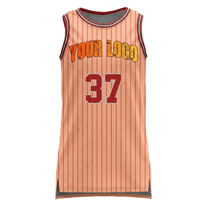 Maillot de basket-ball personnalisé pour femmes, couleur pêche, uniforme d'équipe personnalisé pour clubs, maillot de sport sans manches, vêtements respirants, vente en gros - Product Image 1