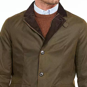 100% High Quality SUQAINA FASHION GARMENTS Men's Plaid Casual Wax Cotton Canvas Jacket Waterproof Windproof Front Reasonable - Product Image 4