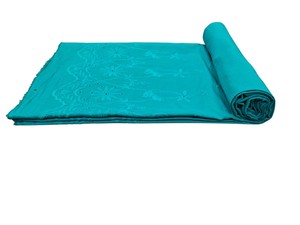 Tela bordada de algodón estampada con diseño de pavo real azul/firozee, ideal para vestidos y blusas de mujer/niña, ligera y transpirable, en oferta. - Product Image 2