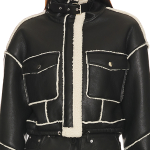 แจ็คเก็ตหนัง _ แจ็คเก็ตแฟชั่นหนังสั่งทำสำหรับผู้หญิง รับสั่งจำนวนมาก - Product Image 6