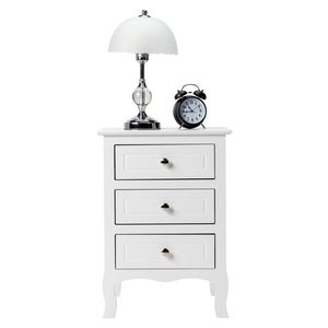 Comodino Smart Grande a 3 Cassetti in Stile Country Bianco per Appartamento e Camera da Letto - Product Image 4