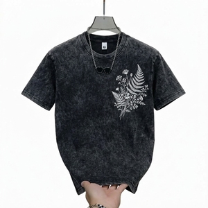 Men's Vintage Polyester T-Shirt Short Sleeve O-Neck Casual Striped Pattern Regular Fit Breathable Jersey <b>Knitted</b> Embroidered - Product Image 6