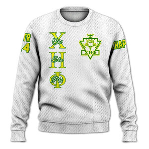 Sudadera con Letras Griegas Chi Eta Phi para Hombre, Negra y Amarilla, Manga Raglán, Estampado por Sublimación, Cuello Redondo, Informal, Tejida - Product Image 5