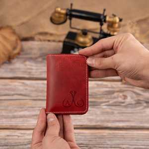 Tarjetero de Cuero Personalizado con Tirador, Bloqueo RFID, Delgado, para Tarjetas de Crédito, Cartera de Bolsillo de Acceso Rápido para Hombre LNCR-0035 - Product Image 1