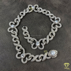 Pendentif Papillon et Infini Hip-Hop Bling Bling Moissanite Diamant Creux Sertie de Pierres pour Homme – Nouvelle Collection Tendance - Product Image 3