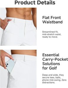 Shorts Chino Homme Taille Haute 2026 – Décontracté d'Été avec Taille Élastique Côtelée, Short de Golf Respirant avec Poches Utilitaires - Product Image 5