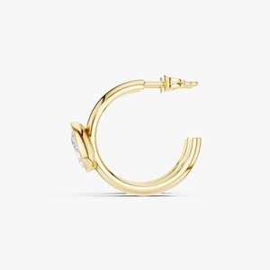 Boucles d'oreilles créoles Huggie en or jaune 9K avec diamant de laboratoire en forme de poire de 1,90 carat, serti clos, vente en gros, bijoux personnalisés OEM - Product Image 2