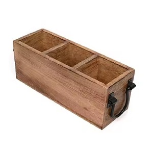 Decorative Low MOQ Handmade Classic Acacia Wood Eco-Friendly Tableware <b>Kitchen</b> Multipurpose Organizer <b>Caddy</b> Manufacturer - Product Image 2