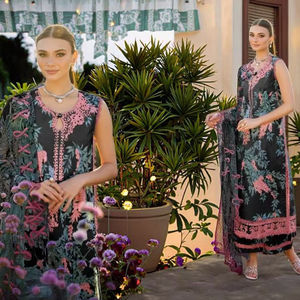 Imprimé en coton de qualité supérieure avec broderie de la collection salwar kameez disponible au tarif de gros, idéal pour les tenues de fête - Product Image 1