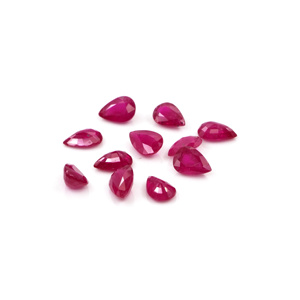 Rubíes naturales sin tratar de Mozambique, calibrados en forma de pera de 3x5 mm, piedras preciosas de rubí facetadas naturales sueltas para la fabricación de joyas, listas para usar. - Product Image 3