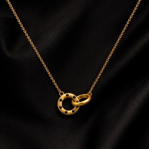 18K Gold Plated 925 Silver <b>Interlocking</b> Circle Pendant <b>Necklace</b> Geometric Link Chain for Women Gift Party Jewelry - Product Image 4