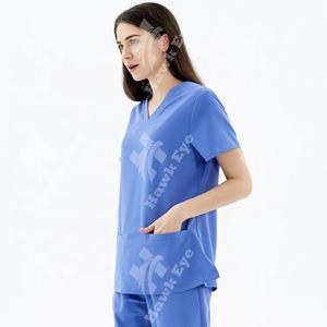 Conjunto de uniformes médicos de hospital de color blanco al por mayor, conjunto de uniformes médicos personalizados para mujer, pantalones deportivos elásticos informales a la moda, conjuntos de uniformes de enfermería - Product Image 4