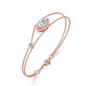 Bracelet double chaîne Halo coupe marquise - Product Image 6