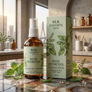 Hydrolat de basilic distillé à la vapeur, eau florale biologique de Tulsi pour les soins de la peau, les soins capillaires, les formulations cosmétiques, approvisionnement en vrac - Product Image 2