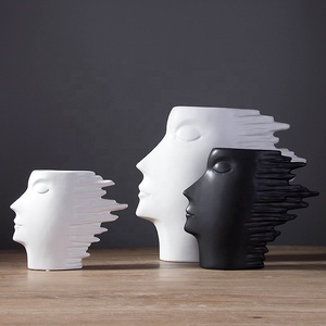 Ornement Simple de maison de style nordique, ornement artisanal créatif, noir et blanc mat, <span class=keywords><strong>Avatar</strong></span> américain, décoration de salon - Product Image 2