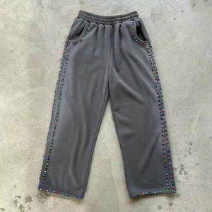 Conjunto de Chándal de Forro Polar para Hombre, de Alta Calidad, Más Vendido, Personalizado, Estilo Vintage, Lavado Ácido, con Sudadera con Capucha Desgastada y Pedrería, Venta al por Mayor de Fábrica - Product Image 6