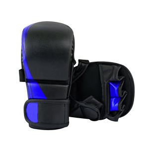 Gants de boxe en cuir demi-doigts pour Muay Thai, sacs de frappe, UFC, MMA, avec poignées, vente en gros, du Pakistan - Product Image 6