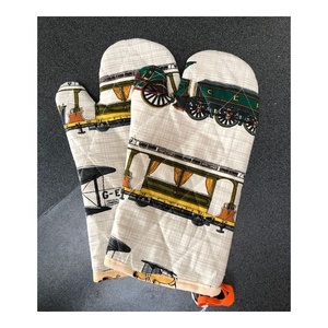 Beautiful Different Butterflies Digital Printed 100% Organic Cotton Oil Proof Heat Resistant <b>Oven</b> Insulated Mitts GOTS Certified - Product Image 3