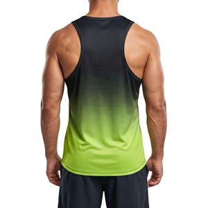 Débardeur pour homme vert néon dégradé, haut de fitness à sublimation, séchage rapide, léger, de haute qualité, pour l'entraînement - Product Image 2