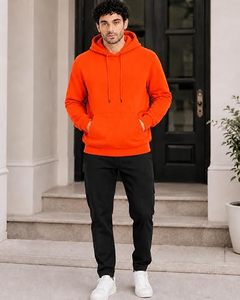 New Trendy Fashion Men's Fleece Sporty Pullover <b>Hoodies</b> <b>Lightweight</b> Comfortable Anti-Wrinkle Breathable Waterproof 100% Cotton - Product Image 2