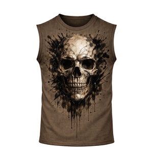Camiseta Deportiva sin Mangas para Hombre, Hecha a Medida, Corte Regular, Transpirable, de Poliéster/Algodón Ecológico, Diseñada para Ejercicio en el Gimnasio - Product Image 3