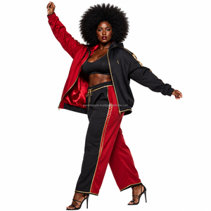 Color Block Windbreaker <b>Set</b> Waterproof Polyester Fabric Multi Panel Color Block Design Custom Printed Logo OEM Wear Fashion - Product Image 4