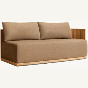 Sofá de dos plazas hecho de madera de teca con cojines suaves, duraderos y de buena calidad. - Product Image 4