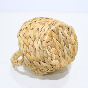Natural Water Hyacinth Picnic <b>Basket</b> Handwoven Storage <b>Basket</b> Braided <b>Handle</b> Rustic Organizer for Home Decor - Product Image 6