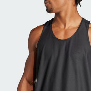 Débardeur de sport respirant à séchage rapide en polyester/coton noir uni pour homme Miaz Enterprises, col rond, sans manches, pour l'entraînement - Product Image 5