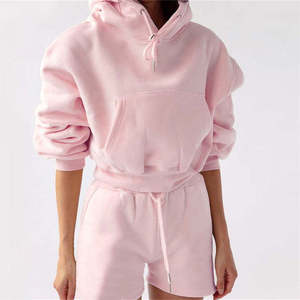Survêtements personnalisés pour hommes et femmes, sweats à capuche épais 500 GSM 350 GSM en molleton polyester/coton brodé, et shorts amples - Product Image 4