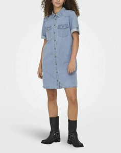 Women Denim Shirt Mandarin Collar Maxi Solid Color Breathable Casual <b>Summer</b> Style Cotton Woven Fit Regular Simple A-Line Quick - Product Image 2