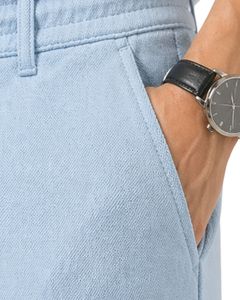 Men Sky Blue Slim Fit Casual Jogger Pants Elastic Waist <b>Drawstring</b> <b>Trousers</b> Soft Fabric Comfortable Daily Wear Stylish Look - Product Image 4